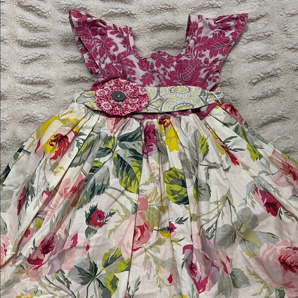Vibrant Pink and Yellow Casual Dress